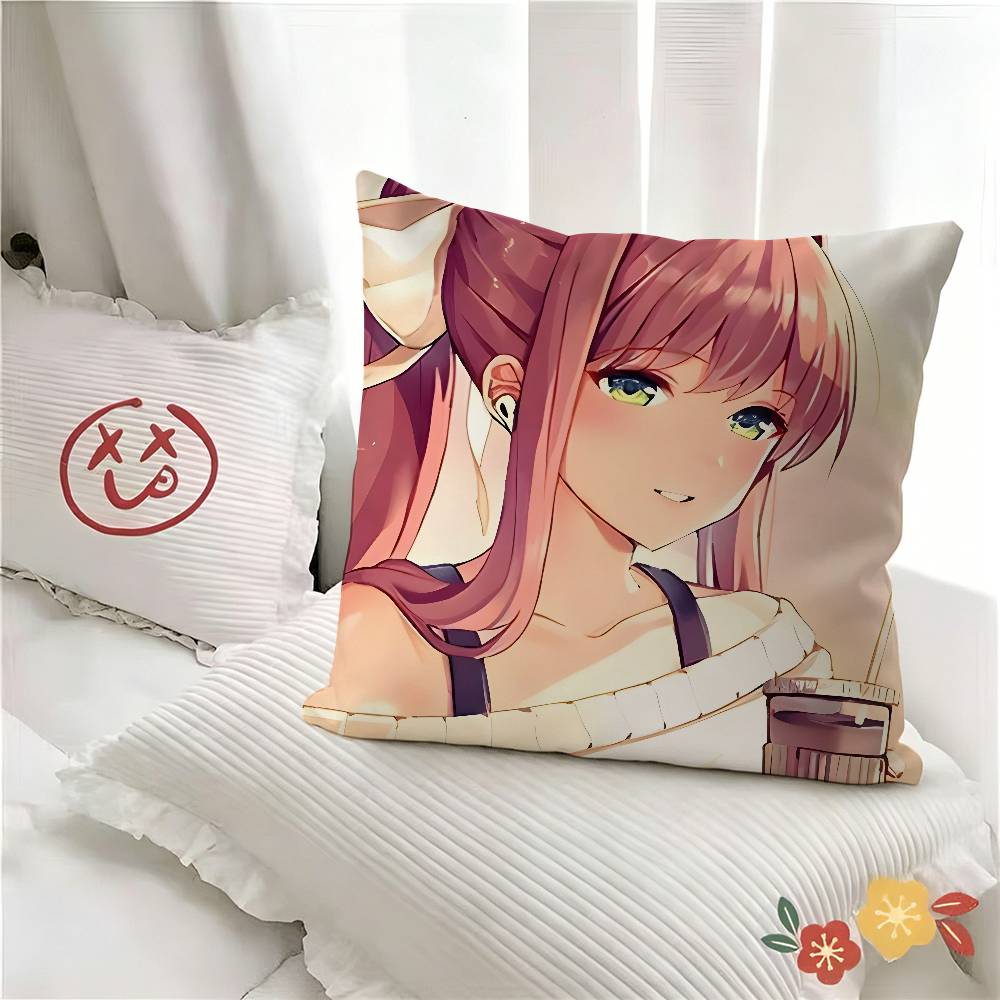 pc Game Doki DDoki Literature CClub Pillow Case Fashion Square Pillowcase Bedroom Sofa Room Ins Decoration Leisure