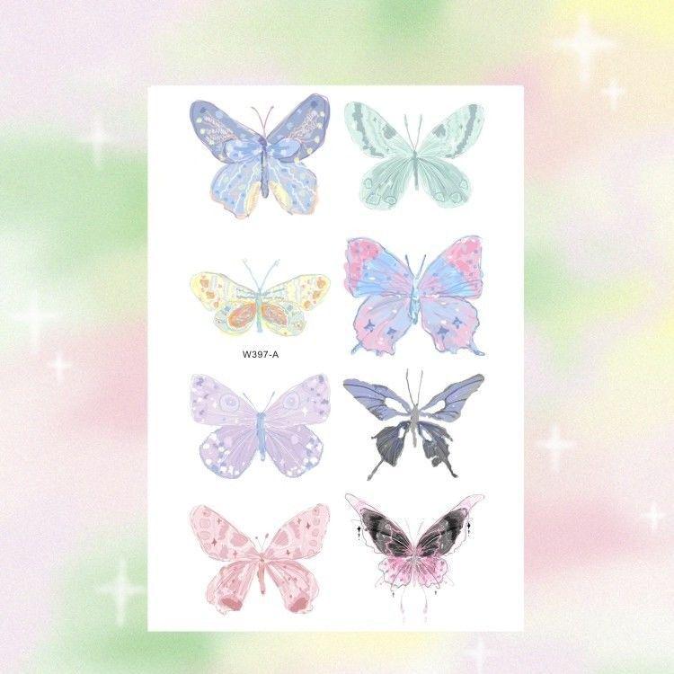 Waterproof Realistic Butterfly Tattoo Sticker – Small, Fresh, Aesthetic Cartoon Style, Long-Lasting, Personalized Colors