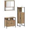 Bathroom Furniture Set with Shelf and Door 3 Pcs Brown Particleboard