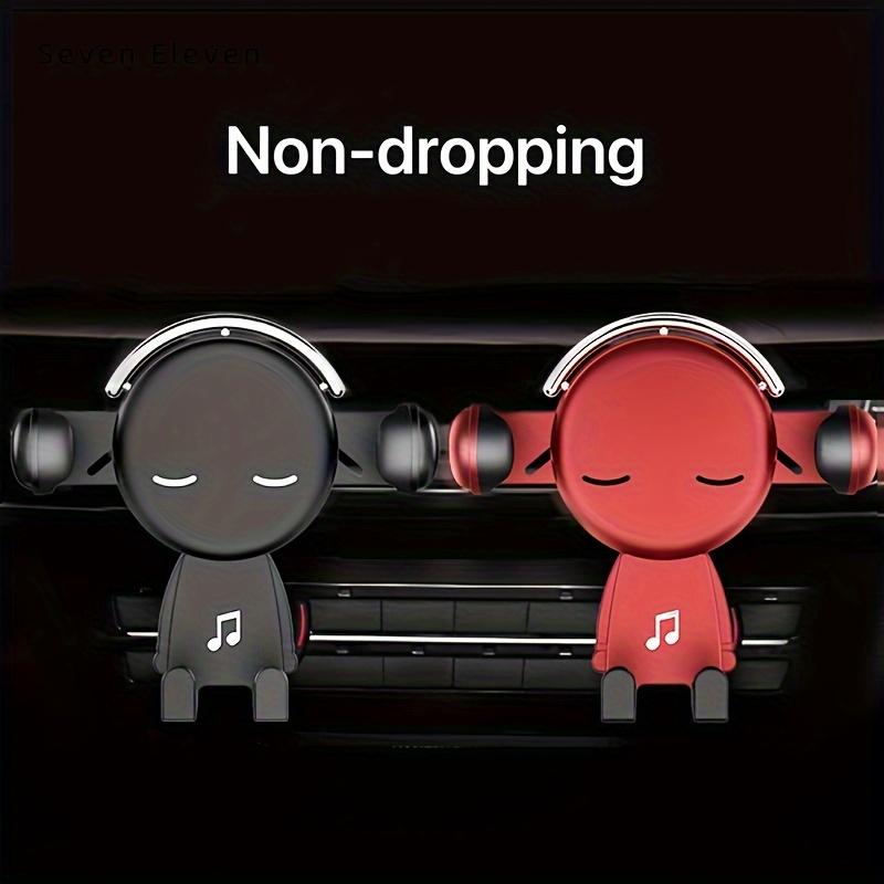 Adjustable universal car mobile phone holder, ABS material, wall-mounted, anti-drop gravity vent navigation bracket, with music character design