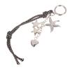 Y2K Trendy Starfish Five-Pointed Star Lanyard Keychain Retro Braided Rope Keyring Bag Pendant Key Hanging Decoration Gifts