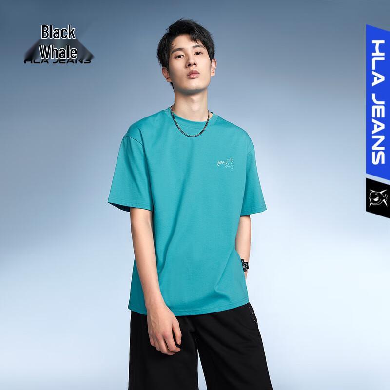 

HLA Black Whale Men s Graphic Print Short Sleeve T-Shirt M