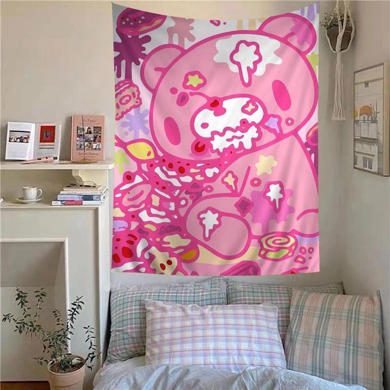 Gloomy Bear Tapestry Cute Horror Aesthetic Wall Hanging Kawaii Tapestry Bedroom Living Room Dormitory Home Decoration