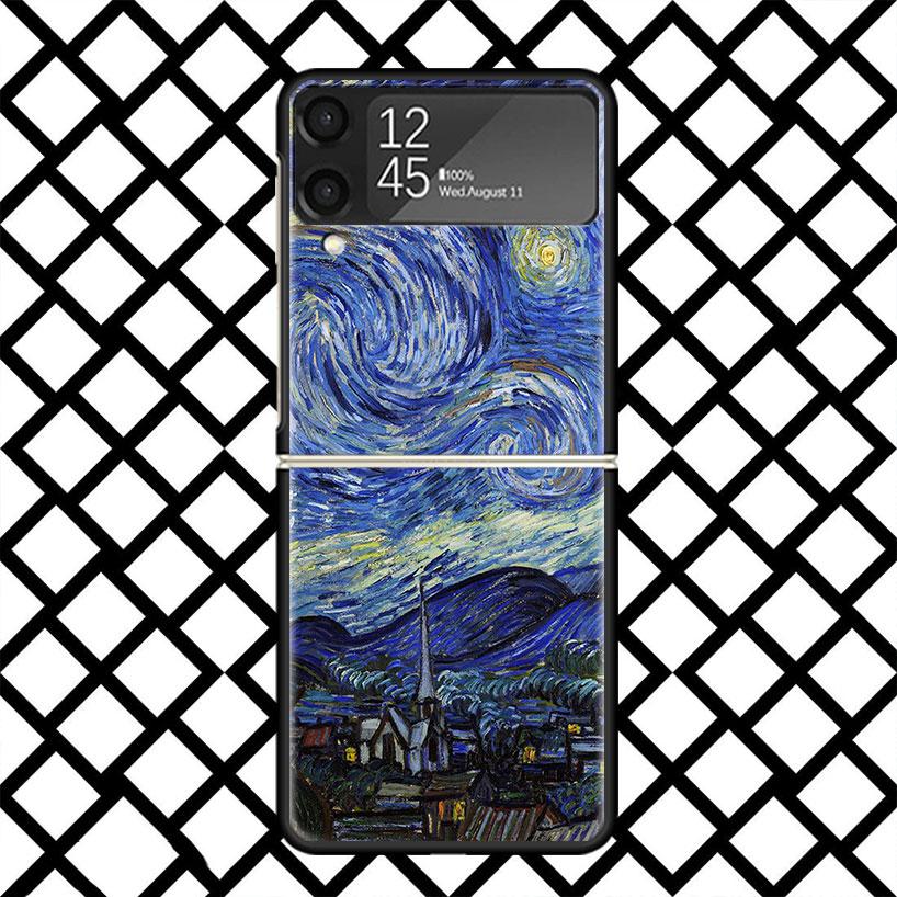 Van Gogh Oil Art Painting Phone Case For Samsung Z Flip 7 6 5 4 3 Galaxy ZFLIP7 ZFlip6 5G Flip5 Flip4 Flip3 5g Black Hard Cover