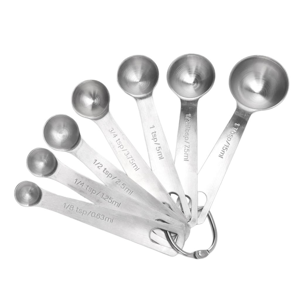 7 PCS Stainless Steel Measuring Spoons Set Small Measuring Teaspoons Baking Tool for Dry Or Liquid