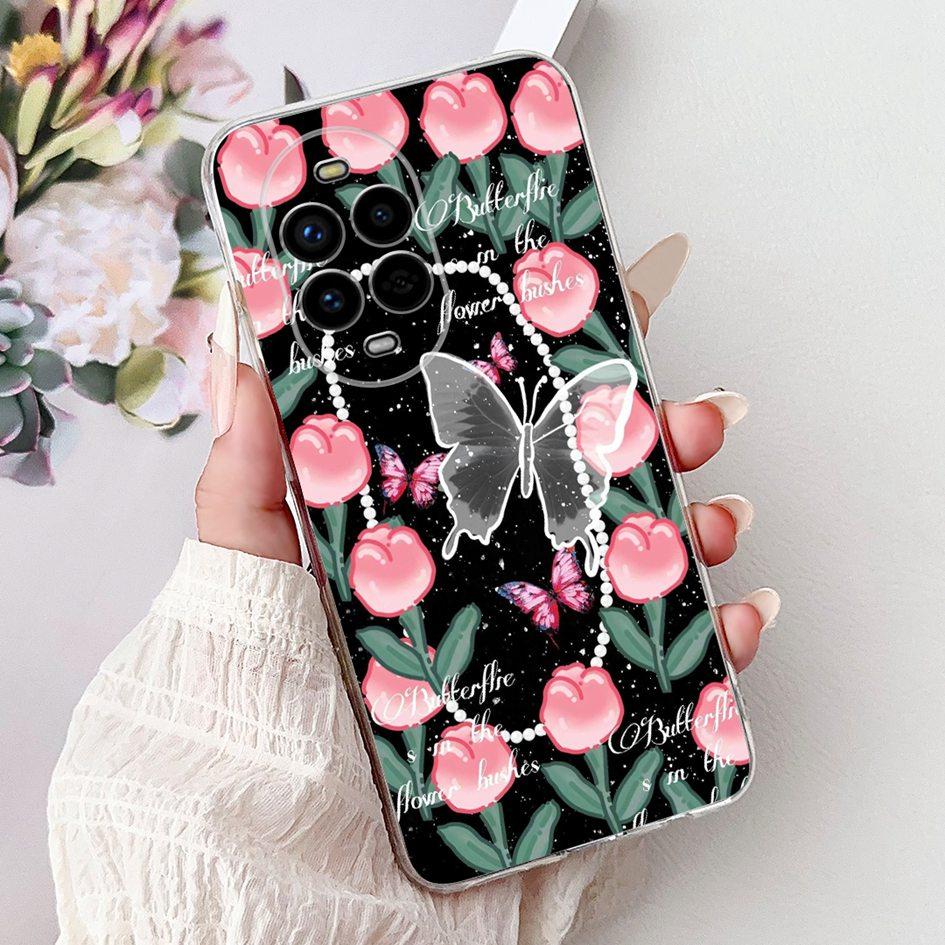 For Huawei Nova 13 Case Nova13 5G Cover BLK-AL80 Funda Popular Flower Butterfly Soft Clear Silicone Cases For Nova 13 Pro Bumper
