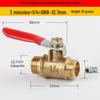 1/2'' Thickened Copper Ball Valve with Pneumatic Female & Male Threads for Water & Air Compressor Systems