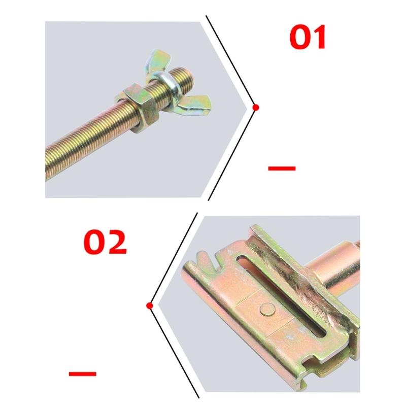 Metal Spare Tire Holder with E-Track Fitting Base and Threaded Rod for Trucks and Enclosed Trailer Vehicle Cargo Areas