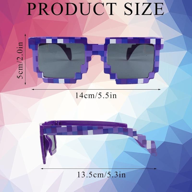 18 PCS Pixel Gaming Glasses with Vibrant Colors and Durable Plastic Are Perfect for Adult Gamers' Birthday Parties and Gifts