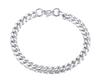 [Deelfel] Chain Bracelet for Men, Silver, Simple, Shiny Finish, Curb Chain, Titanium, Hypoallergenic, Perfect for Anniversaries, New Year's, Parties,
