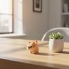 Desktop Accessories Mini Wooden Animal Figurine Painted Cute Kitten Sculpture Creative Cat Dog Statues Birthday Holiday Gift