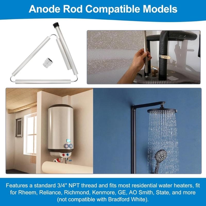 Water Heater Flexible Anode Rod Enhances Liquid Quality 4 Section Flexible Magnesium Anode Rod for Hot Water Heater