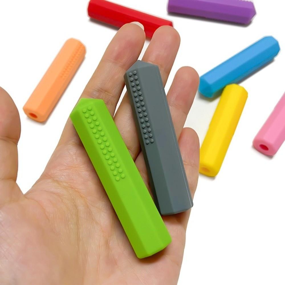2 szt./zestaw Silikonowy gryzak na ołówek Osłonka ochronna na ołówek zapobiegająca połknięciu Artykuły dla dzieci i uczniów