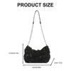 Modern Underarm Chain Bag With Rose Lace Detailing Spacious Interior Practical PU Women Fashion Accessory  White
