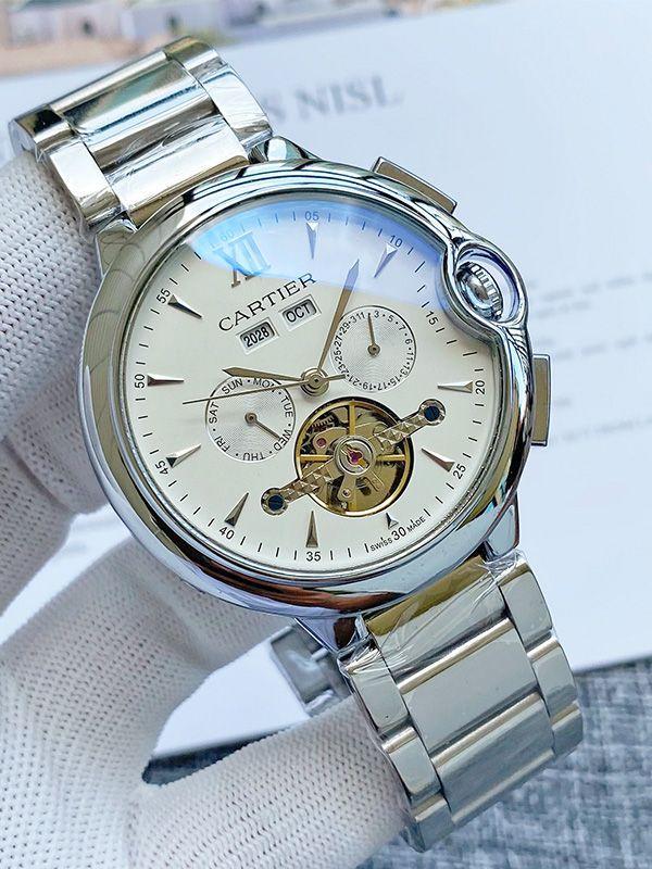 

Мужские Модные Часы для Руководителя Автоматические Механические Часы Часы с Кожаным Ремешком