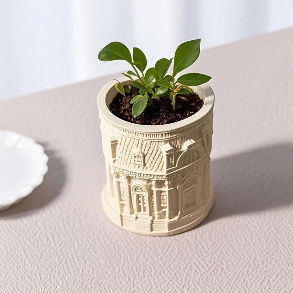 Silicone Mould for Candle Making and Resin Art Louvre Relief Storage Cup Crafting Nordic Designs Home Decoration