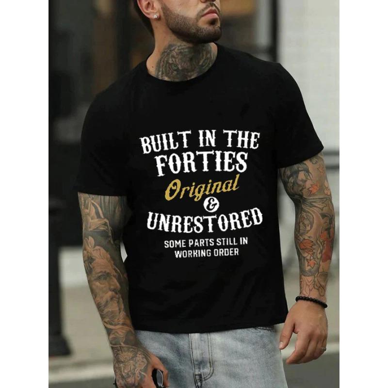 Large Men's Cotton Short Sleeved Summer English Letter Printed Top T-Shirts Men’s
