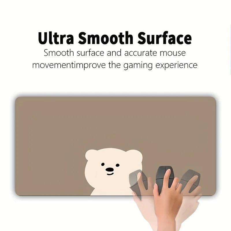 Little White Bear Big Game Mouse Pad Computer HD Keyboard Mousepad Natural Rubber Non-Slip XXL 90x40cm Office Desktop Accessory