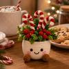Holiday Gift Ideas for Family Simulated Crochet Christmas Potted Decor, Knitted Mini Artificial Tree Flower Handmade Crocheted Yarn Flowers Ornament,