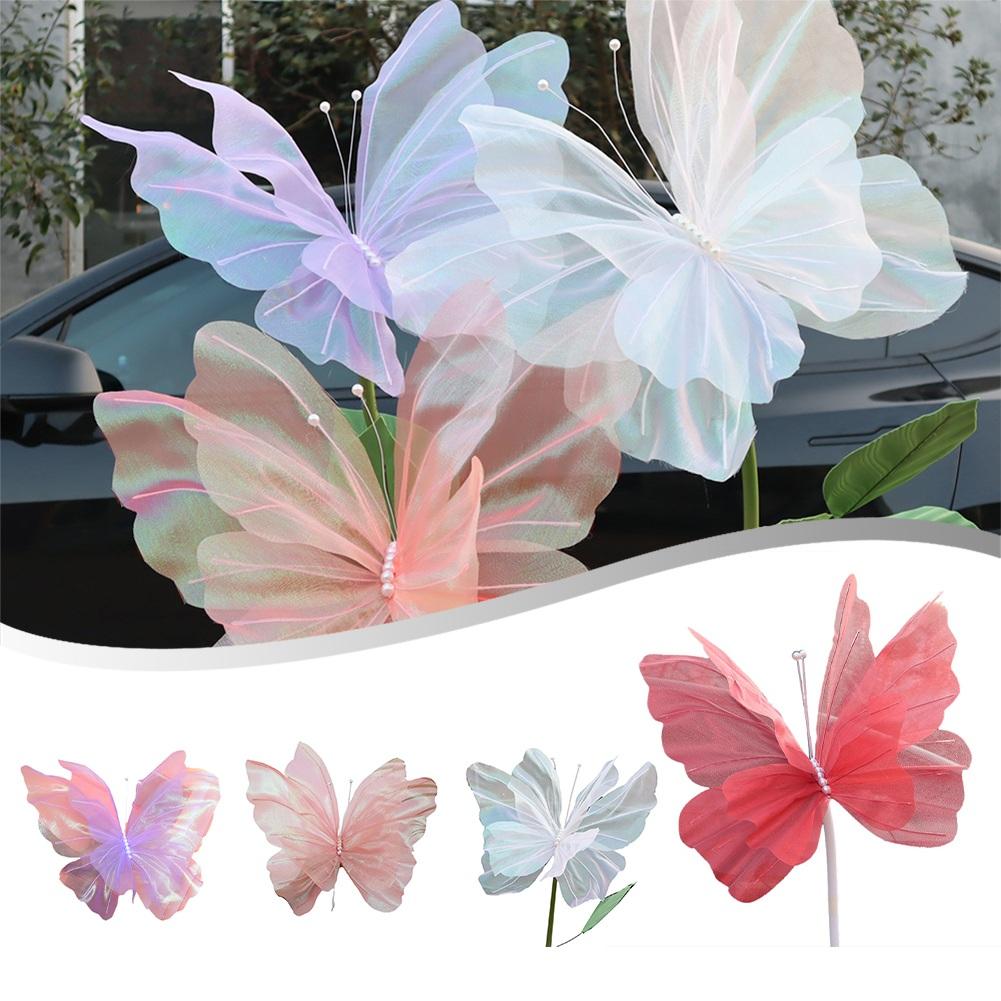 Floare de Plastic Simulat de Exterior 50cm Fluture Mare de Mătase Decorațiune de Nuntă Potrivită Pentru Locații de Nuntă, Hoteluri, Sufragerii