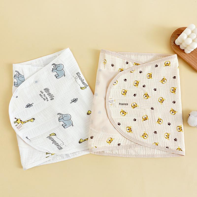 Vierlagige Mull-Baby-Swaddle-Decke mit Cartoon-Motiv - Anti-Schreck-Wickeltuch