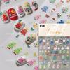 Gold Stamped Snowflake Stars White Christmas Tree Red Bowknot Cute 3D Nail Art Stickers Xmas Lovely Manicure Decals