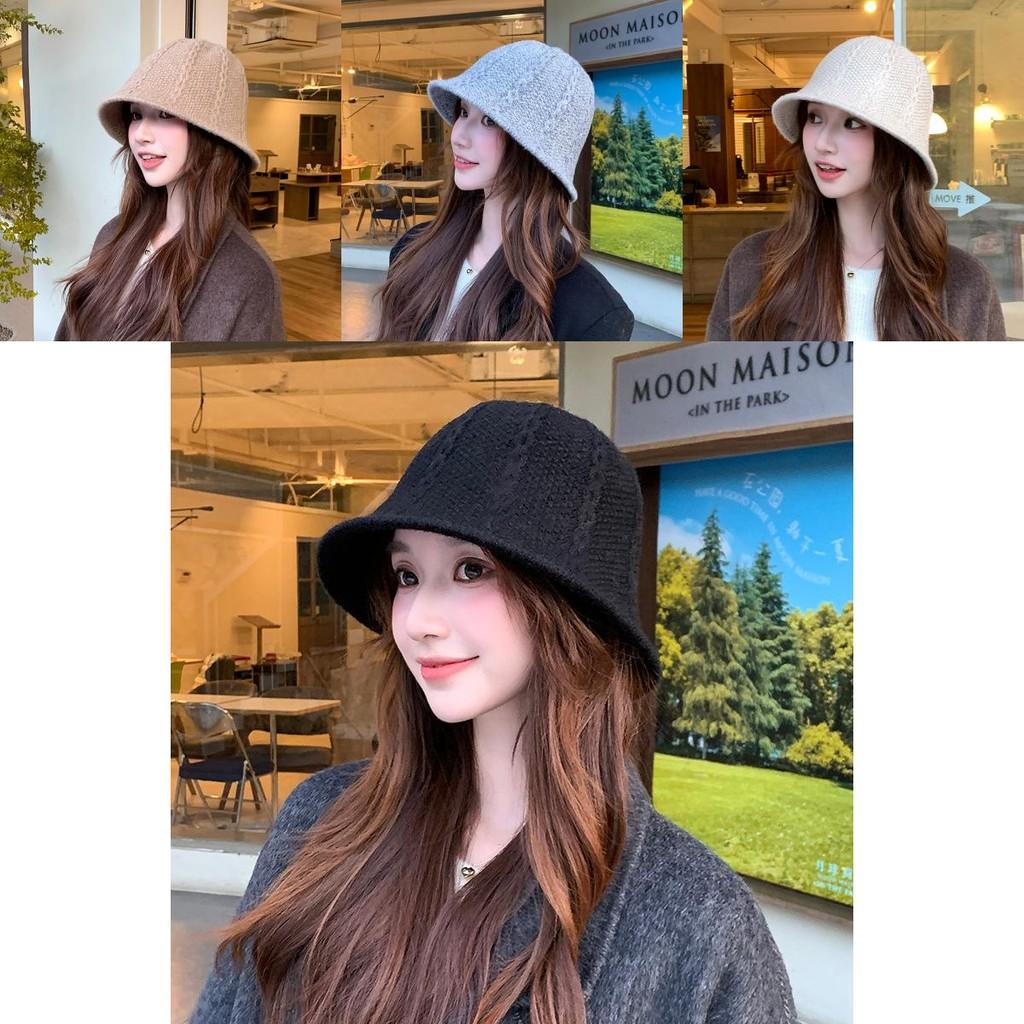 Solid Color Knitted Hat Women Autumn Winter Acrylic Breathable Windproof Stylish Casual