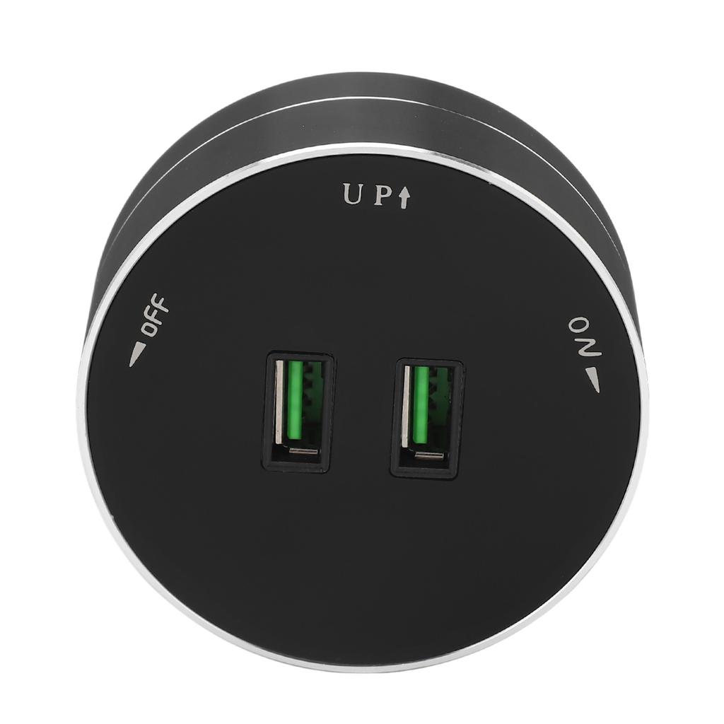 Akkubetriebener Stromschienenadapter Dual-USB-Anschluss Multifunktionaler Runder Steckdosenadapter mit Lichtanzeige