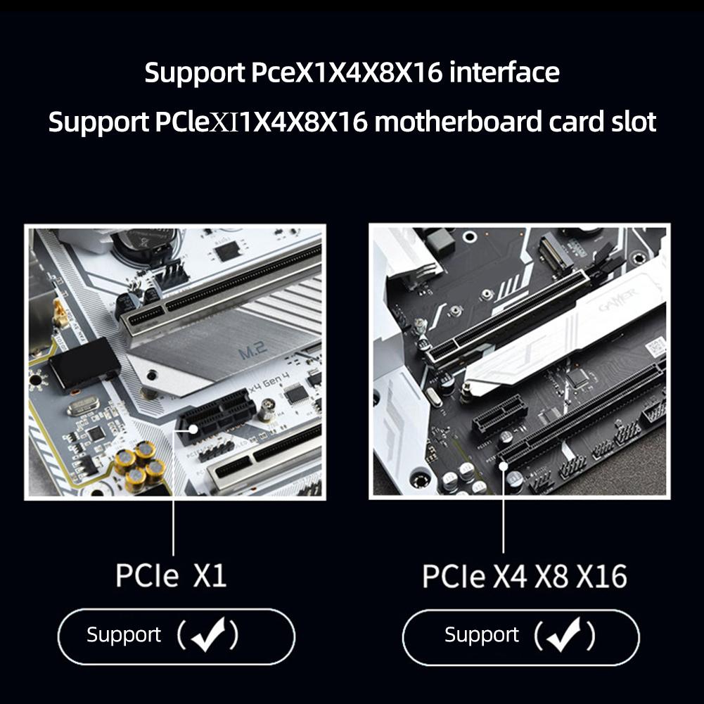 M.2 NVME To PCIe4.0 X1 Hard Disk Adapter Card Support PCIe X1 X4 X8 X16 Interface with Heat Sink for SSD 2230/2242/2260/2280