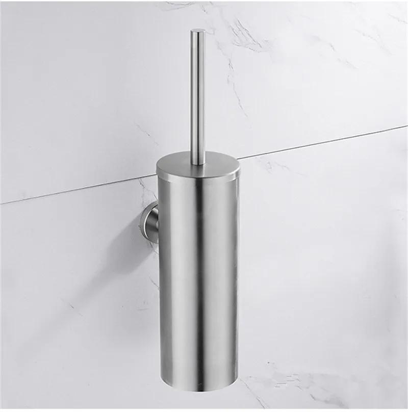 

304 stainless steel toilet brush with base, a wall-mounted toilet brush set for the bathroom, featuring dead-angle-free cleaning