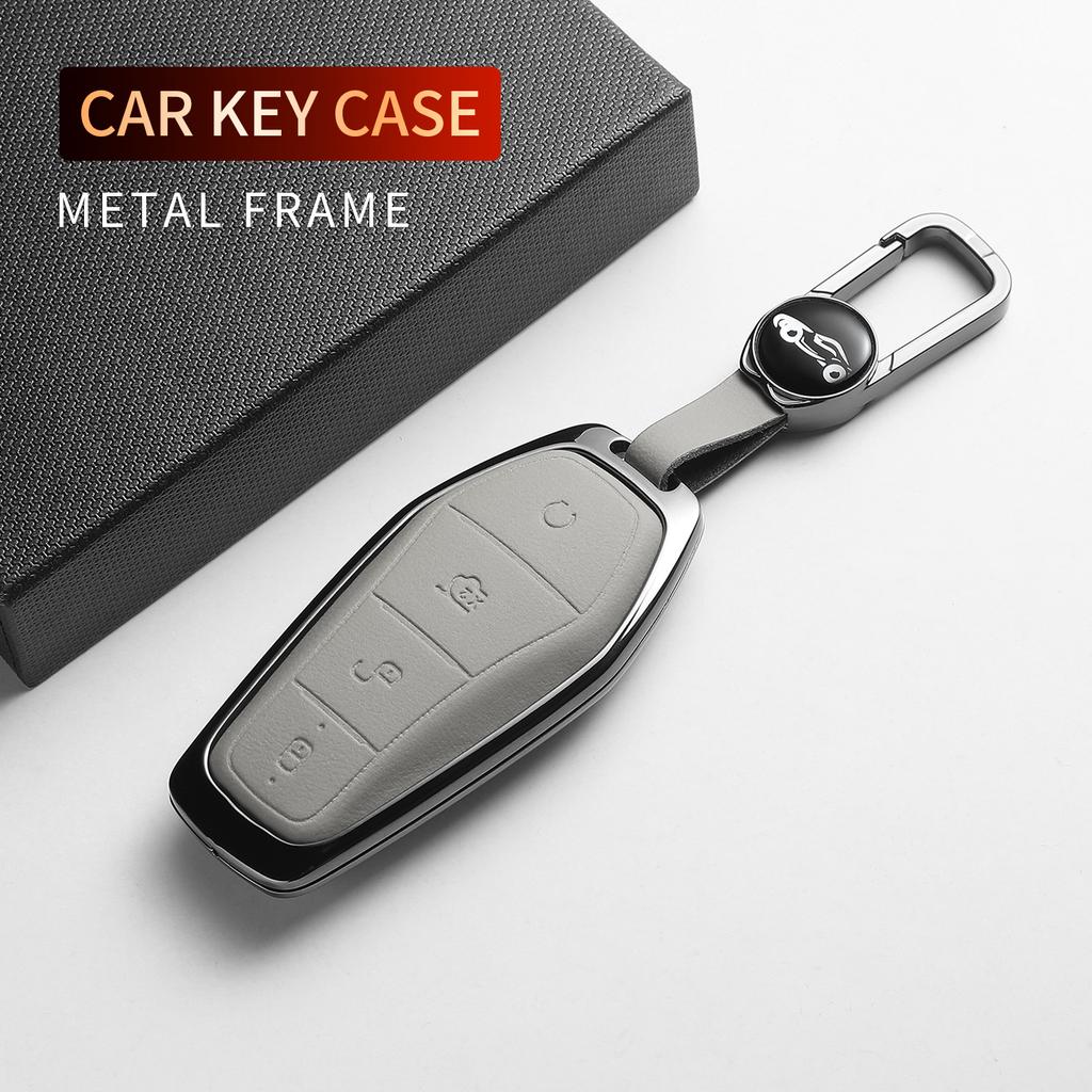For BYD Han EV Dolphin Song Plus DMI Seagull Yuan UP Qin Pro Seal 06 Escort 7 Tang L Leather Metal Car Key Case Cover Accessorie