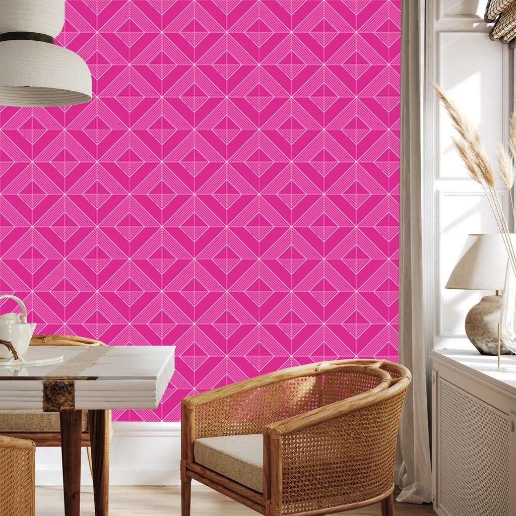 Geometric rhombus wallpaper, purple background, purple center, 50x1000