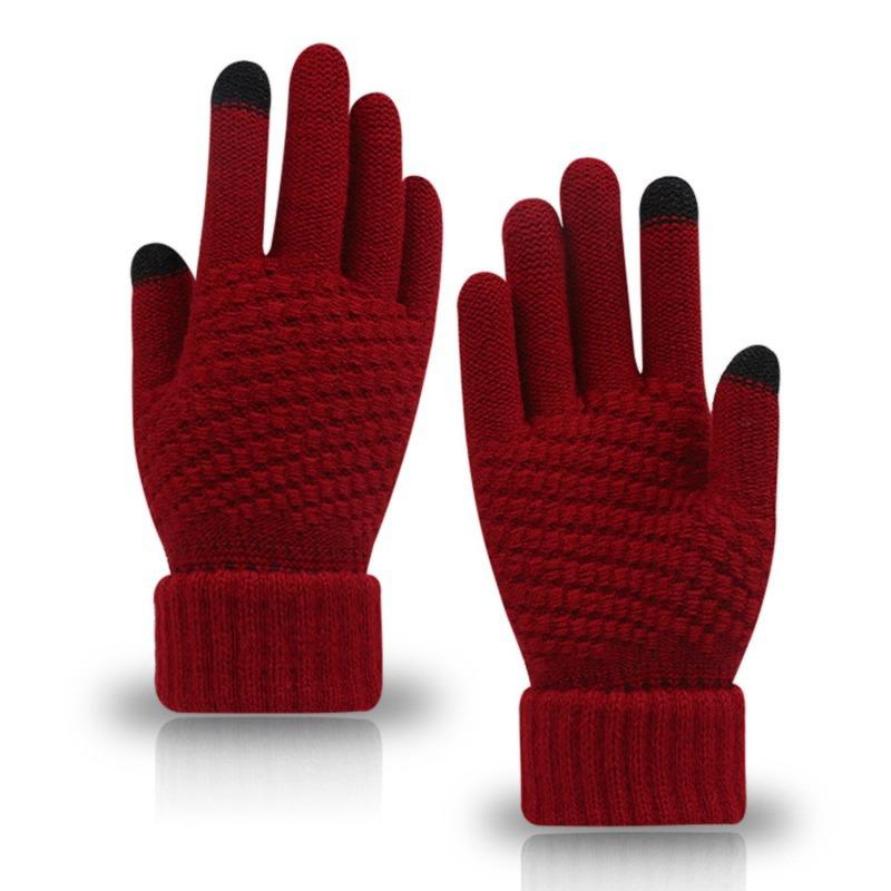 Winter Warm Knitted Gloves Mobile Phone Touch Screen Knitted Gloves Winter Thick Warm Adult Gloves for Men Women