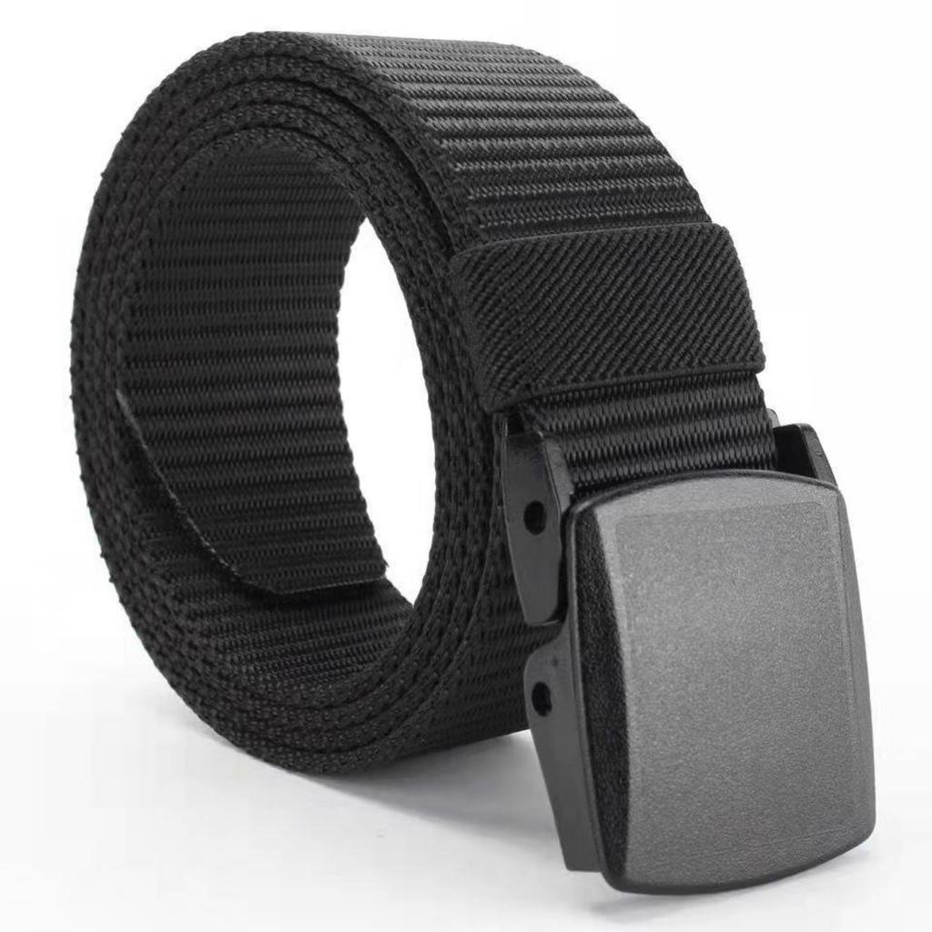 Men Belts Fashion Unisex Jeans Belts Adjustable Belt Men Outdoor Travel Tactical Waist Belt with Plastic Buckle for Pants 120cm
