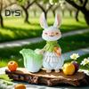 Easter Bunny Figurine Resin Cartoon Rabbit Statue Animal Sculpture Home Office Indoor Outdoor Garden Decoration Ornament