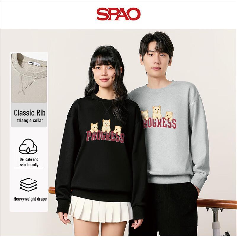 SPAO Women's Three Cats Graphic Pullover Sweatshirt