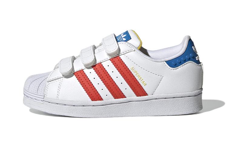 

LEGO x Adidas Originals SUPERSTAR Synthetic Leather Abrasion Resistant Low top Kids Skateboarding Shoes GV8883 28.5