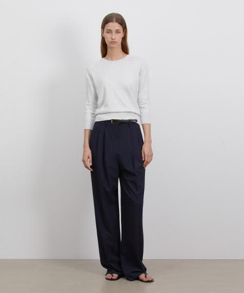 RIDIFI Pleats Wide Slacks_Navy