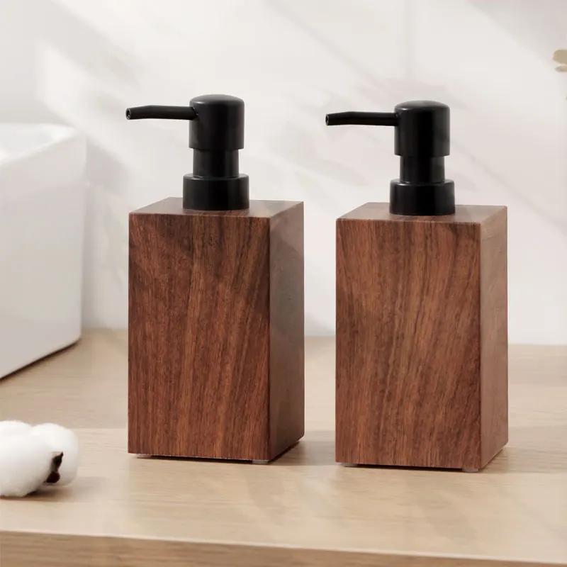 soap dispenser Walnut grain hand sanitizer bottle bubble bottle foam hotel high-end shampoo bath gel separate bottles dispenser