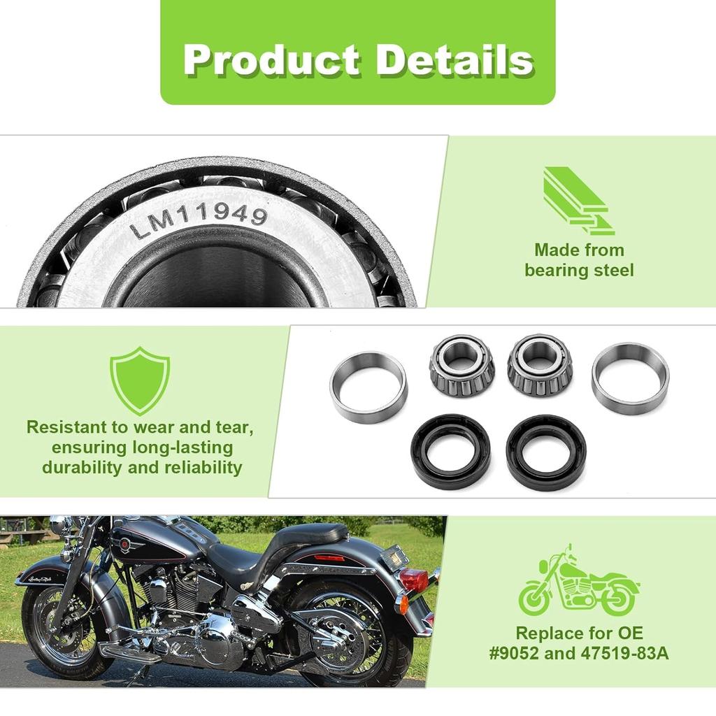 Mofun Radlager und Dichtungssatz Vorne/Hinten Kompatibel mit Harley Softail Dyna Sportster Road King Electra Glide 1973-1999, Ersetzt #9052 und