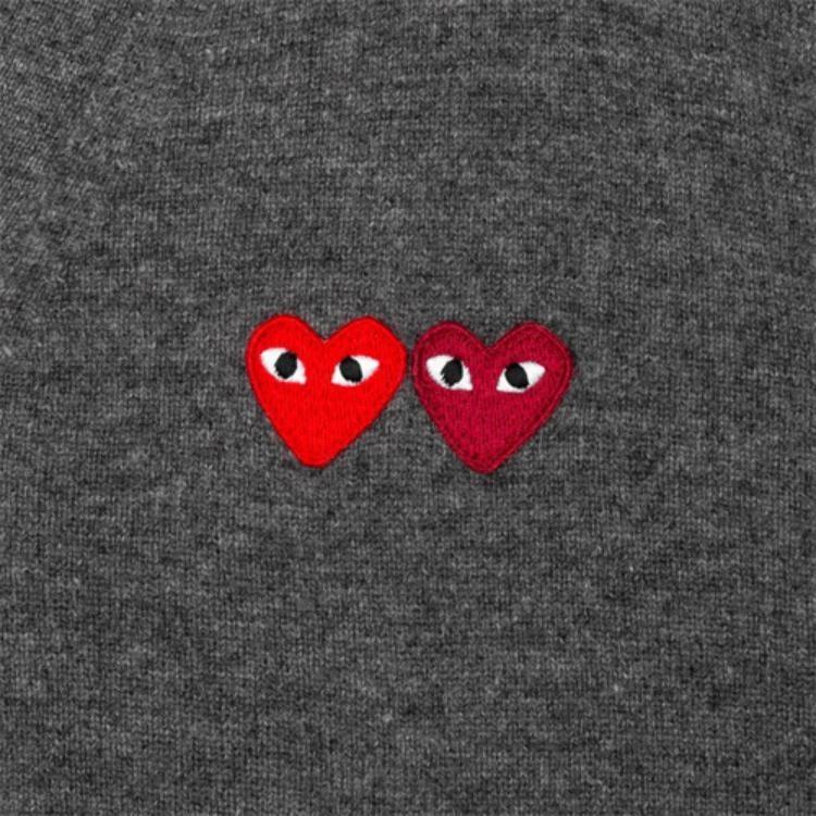 Comme des Garçons PLAY COMME des GARCONS PLAY Cardigan Double Emblem 'Grey' Men's AZ-N058-051-3