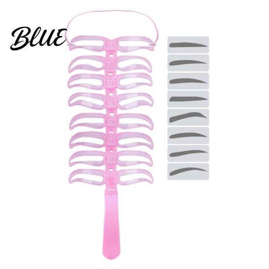 Eyebrow Stencil with Handle 1/2 Sets Kit 8 Shape Brow Template & Women Headband Reusable Shaping Drawing Guide Tools for Beginner Shaper