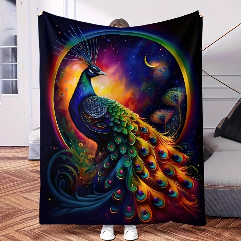 1pc New Global Feather Peacock Blanket Gifts to Men Women Ultra-Soft And Comfortable Nap Blanket for home office four season use