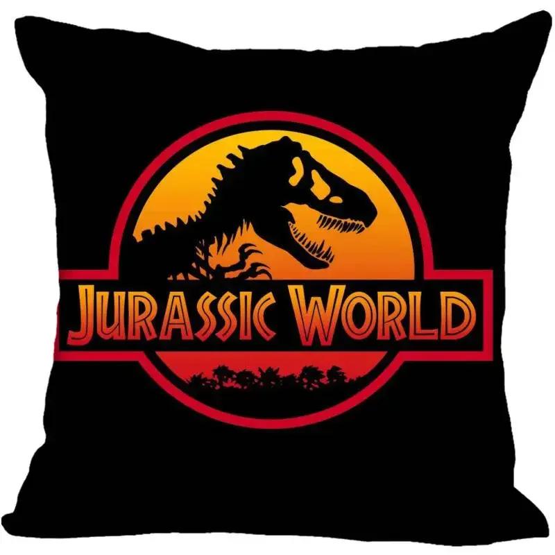 Custom Jurassic Park Logo Square Pillowcase Custom Zippered Pillow Cover Case 45x45cm(One Side)