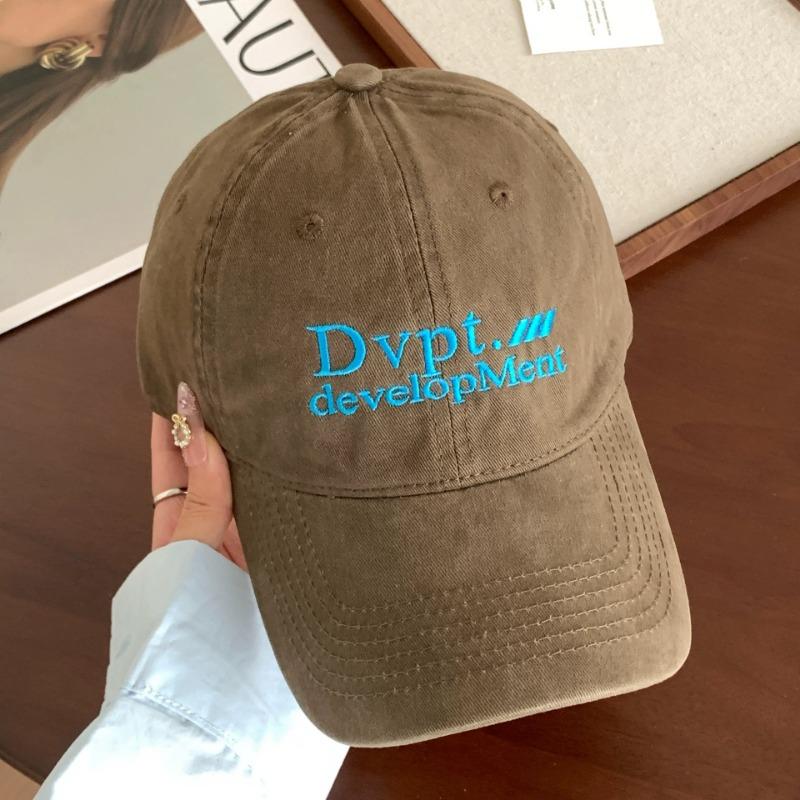 25 Early Autumn New Street Tide Brand Letter Baseball Cap Embroidery Female Big Head Circumference Showing Face Small Cap Tide