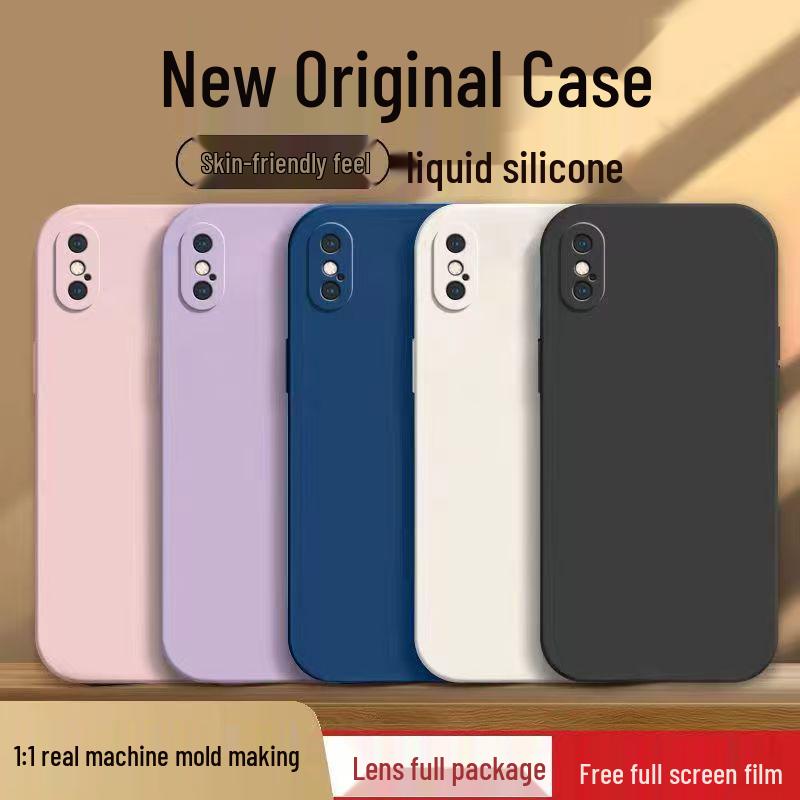 Liquid Silicone Anti-drop Full Coverage Case for Apple XS Max - Skin-friendly, Solid Color
