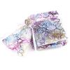100pcs Organza Gift Bag Jewelry Packaging Drawstring Bag Multi-size Colorful Trees Printing Wedding Candy Bag Party Supplies
