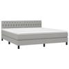 3140313 vidaXL Lit à sommier tapissier avec matelas Gris clair 180x200cm Tissu
