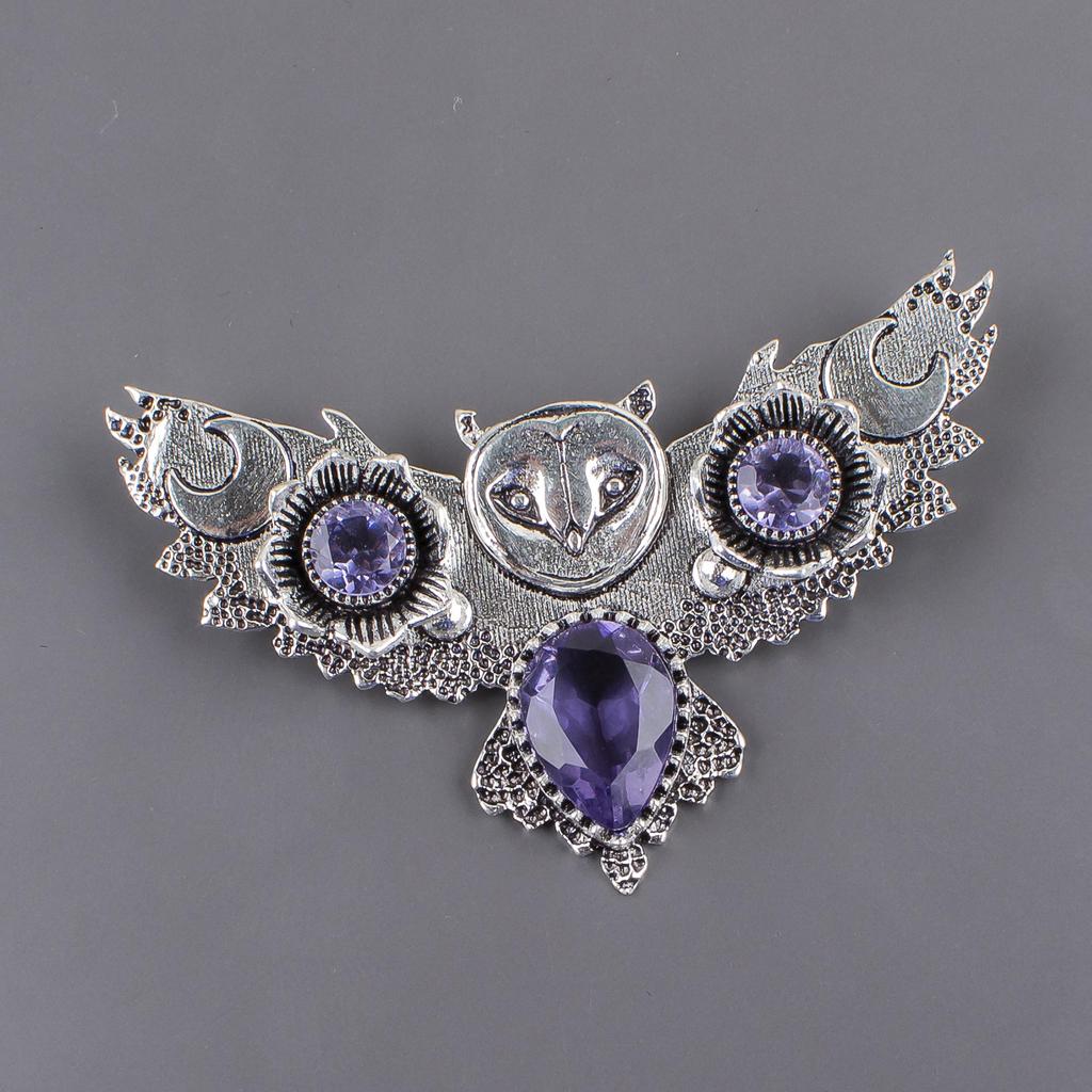 Iolite Gemstone Silver Pendant, 925 Sterling Silver Women Necklace, September Birthstone Gift, Unique Iolite Jewelry JCP-8-7