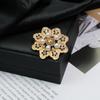 Retro Flower Pearl & Diamond Alloy Brooch Pin